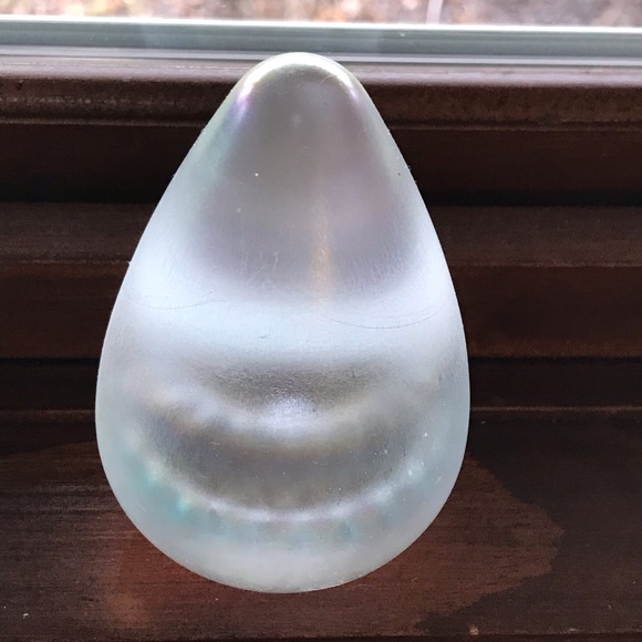 Frosted Art Glass Paperweight Cut Window Iridescent Fountain Eickholt Style - Picture 4 of 11